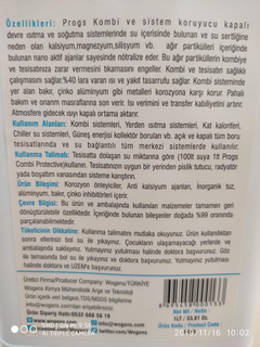 Yeni Tesisat İçin Koruma Kimyasalı Sıvısı