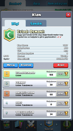 Clash royale KLAN arayanlar gelsin ( Evladı Osmanlı )