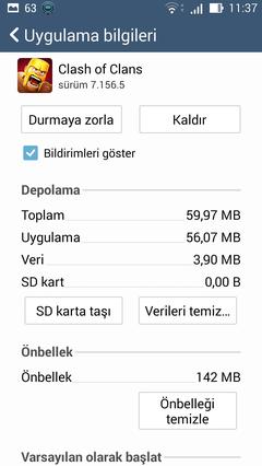  Clash of clans güncellmeden sonra onbellek sorunu