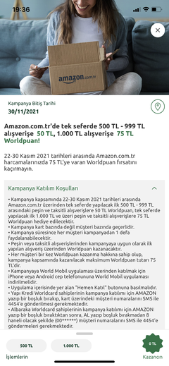 World Amazon 750/125 world puan