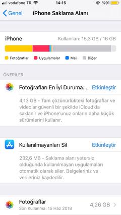 İphone saklama alanındaki diğer nedir?