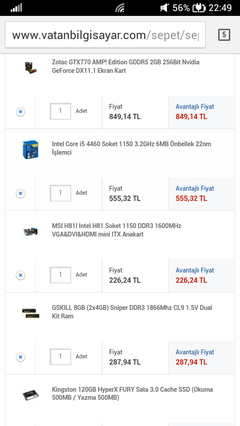  2700 tl ye mini itx oyun sistemi