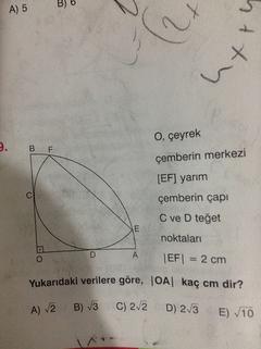  Geometri Çemberde Uzunluk Soruları