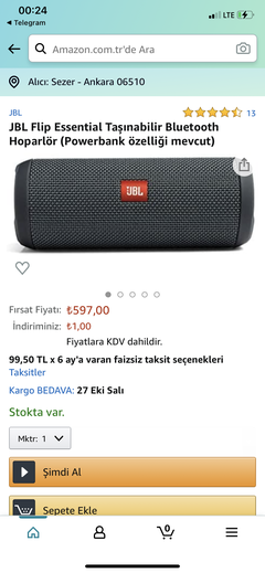 JBL Flip Essential (amazon) 597tl