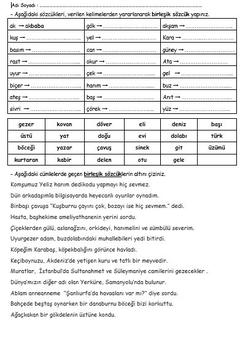 İLKOKULLAR İÇİN ETKİNLİK TEST VE UYGULAMALAR