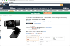 Logitech C920 HD Pro Webcam - Amazon.co.uk içerir 