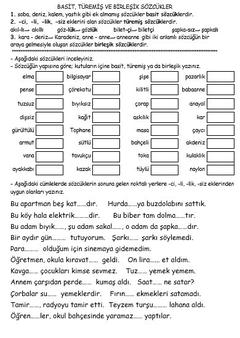 İLKOKULLAR İÇİN ETKİNLİK TEST VE UYGULAMALAR