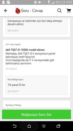 Dell İnspiron 7567 İ5-7300HQ - GTX 1050