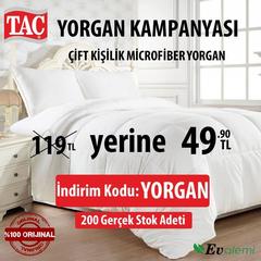  Taç Çift Kişilik Mikrofiber Yorgan 119 TL yerine Sadece 49,90 TL