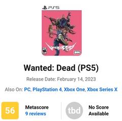 Wanted : Dead | PS4 - PS5 | ANA KONU