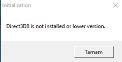 Direct3D8 Hatası 