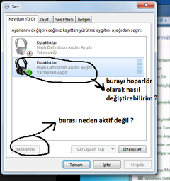  Bilgisayarda ses ayarıyla ilgili bir sorun