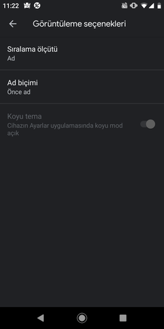 Telefon Uygulamasi Karanlik Mod