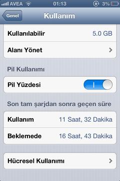  IOS 8.4-8.3 ten IOS 6.1.3 e düşen cihazların batarya süreleri