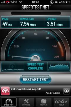 IPHONE 4S Avea ile 3G hızı