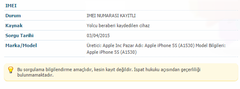  LÜTFEN YARDIMM!!!!Bu Iphone 5s Yurtiçi kayıtlı mıdır?