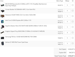  3000 TL Monitör Dahil Sistem Önerisi, Yorumları (i5 6500, rx 470 içerir)