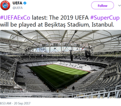 Uefa Süper Kupa finali Vodafone Park'ta