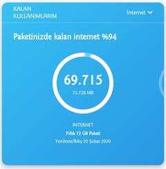 Yıllık 72 GB Paketi ve Yıllık 48 GB Paketi (Faturasız)