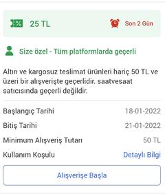 GittiGidiyor 50/25 kupon