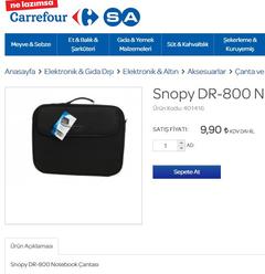 Ya Gelirse - Snopy DR-800 15,6 İnç Notebook Çantası 9,90 TL - CarrefourSA