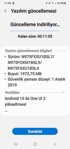Samsung NOT 10 plus Android 10 türkiye yayınlandı