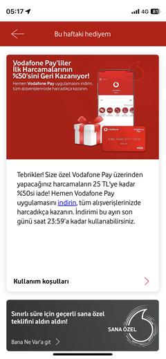 Vodafone Haftalık Çark hediyelerini buyrun yazalım
