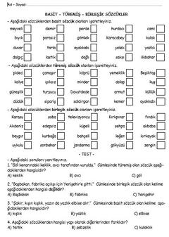 İLKOKULLAR İÇİN ETKİNLİK TEST VE UYGULAMALAR