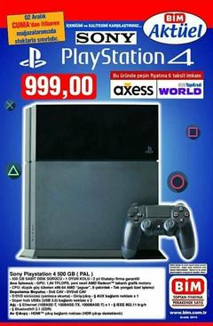  PlayStation 4 PAL 500 GB 999 TL + 6Taksit - 2 Aralık