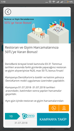 DENİZKARTIM  Restoran-Giyim 250/50 Bonus