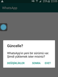  [SORUN]Whatsapp Uygulama içi Güncelleme Yapmak İstiyor