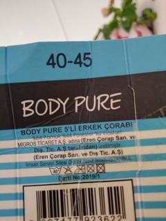 Migros body pure 5 li corap 9.90