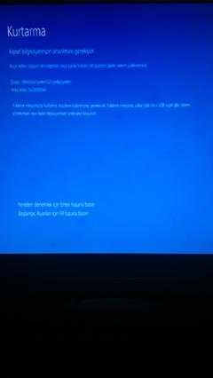  Windows 8.1 pro kurtarma hatası