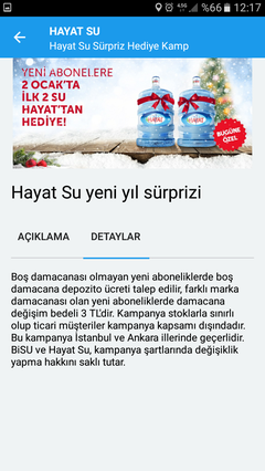  BİSU + Hayat Su yeni yıl süprizi = Yeni abonelere 2 Ocak'ta ilk 2 su Hayattan hediye