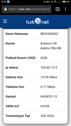 (ÇÖZÜLDÜ) Turknet beni durduk yere VDSL'den ADSL'e postaladı!