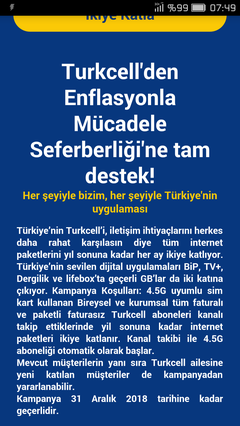 Turkcell Enflasyonla Mücadele Kampanyası