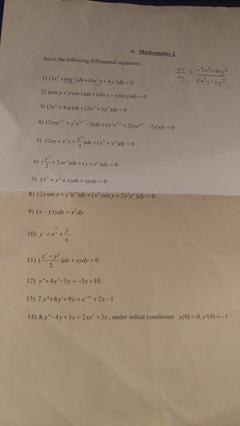 YTÜ yaz okulu açılmıyor ! Bir de bi diferansiyel denklemler soru sayfası !!