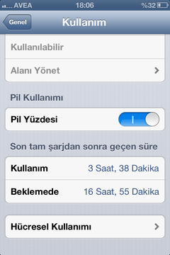  IOS 6.1.2 ile artan inanilmaz pil omru