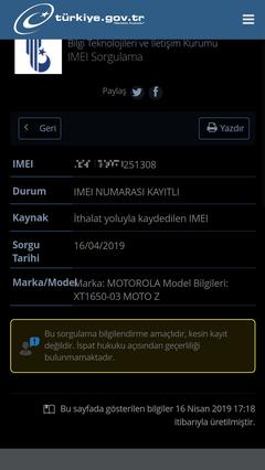 -SATILDI- Motorola Moto Z Siyah 750 TL