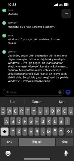 ChatGPT, Windows 11 ve Windows 10 Pro anahtarları üretiyor!