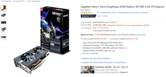 Sapphire Nitro+ Carte Graphique AMD Radeon RX 580 8 GB PCI Express
