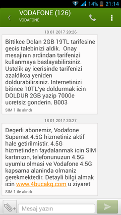Vodafone Durduk Yere Mega 2GB Tarifemi Değiştirdi | DonanımHaber Forum