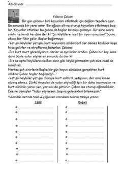 İLKOKULLAR İÇİN ETKİNLİK TEST VE UYGULAMALAR