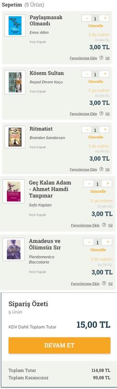 İdefix.com 5 kitap 15 TL