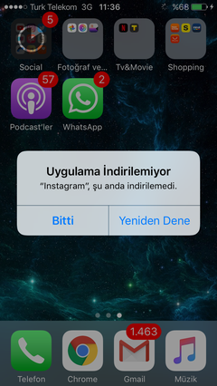 iphone - uygulama indirilemiyor