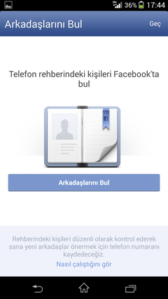  xpreia z1 facebook sorunu