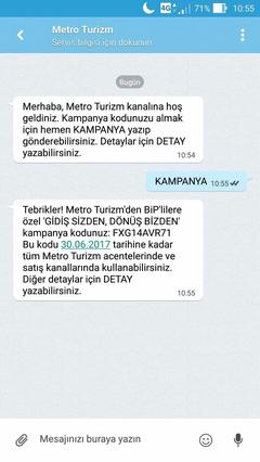Turkcell BIP ile Metro Turizm Gidiş Bileti Alana Dönüş Bileti Hediye