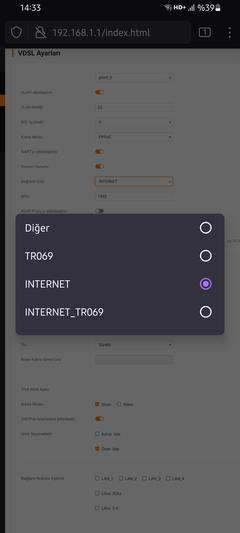 Türknet DSL ışığı yanıyor ama internet yok