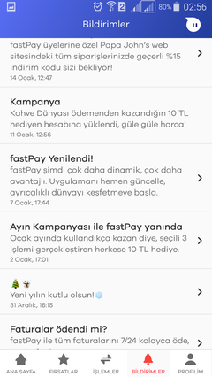 FastPay Ocak ayı 10 tl iade kampanyası