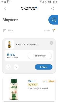 Pınar Mayonez Servis 700 gr 6,45 TL - Kargo Bedava